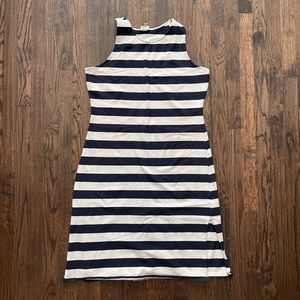 Navy and Cream Nautical Midi Dress XL